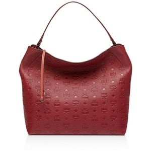 MCM Klara Large embossed Monogram Leather Hobo Bag